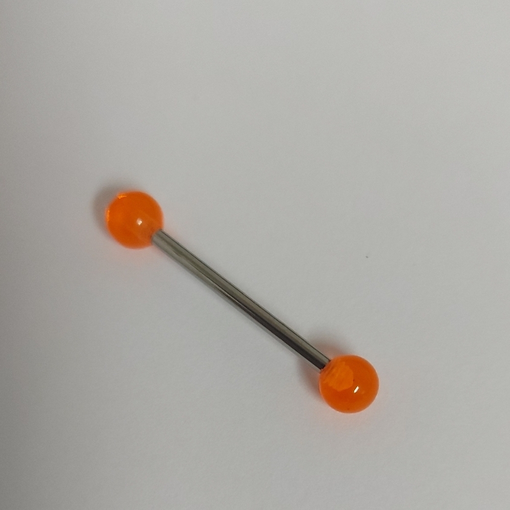 Orange Barbell Piercing